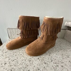 Abeo Tan Winter Fringe Boots